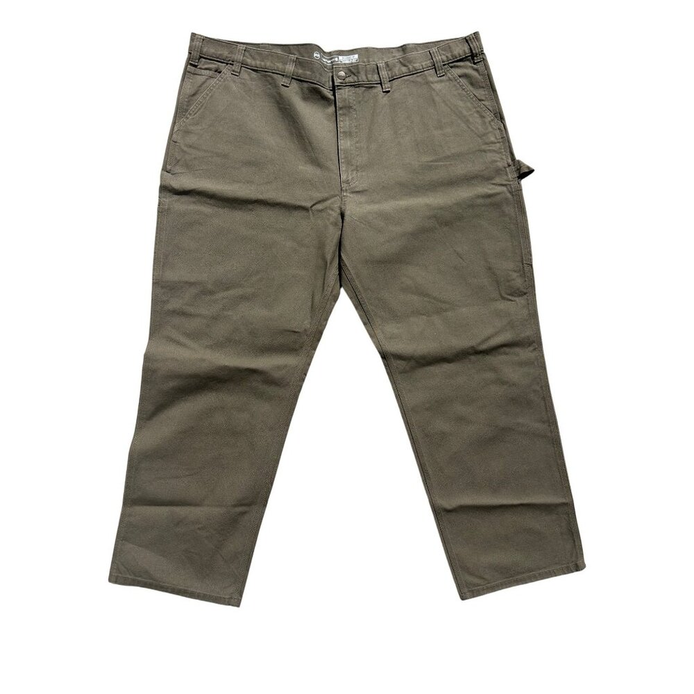 Carhartt Mens Relaxed Fit Canvas Work Pants Size 50x32 Olive Green Brown IRR New - Picture 4 of 9